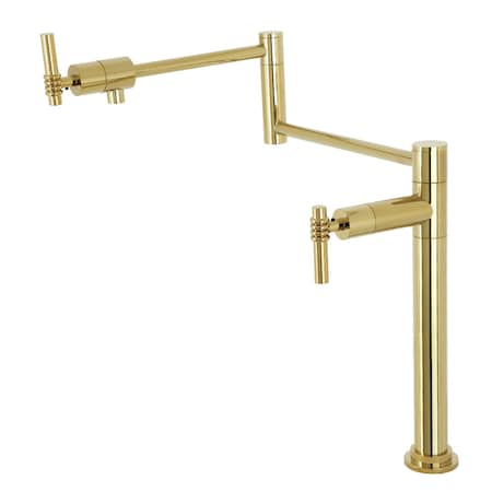 Deck Mount Pot Filler, Polished Brass